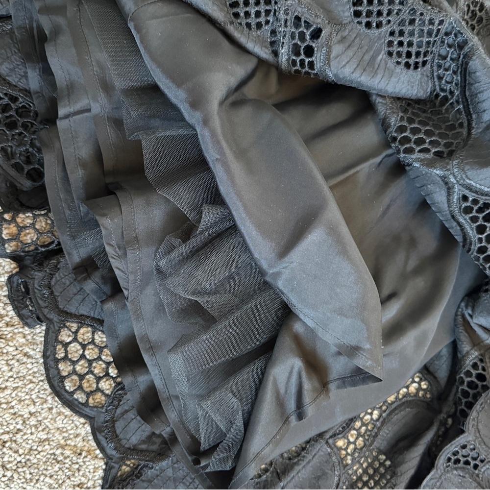 Tracey Reese Black Eyelet Cocktail Dress - Sz: 4 - Picture 6 of 8